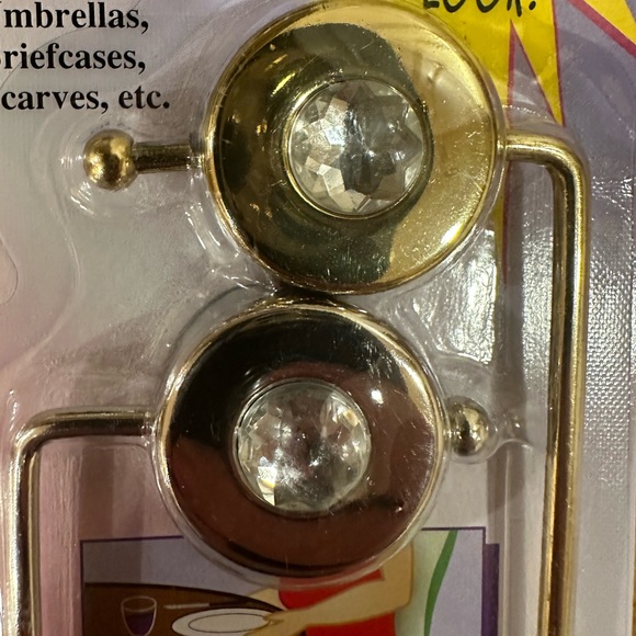 NEW SET OF 2 PORTABLE METAL WITH BLING POCKETBOOK HOOKS HOLDS UP TO 35 POUNDS - Picture 4 of 4